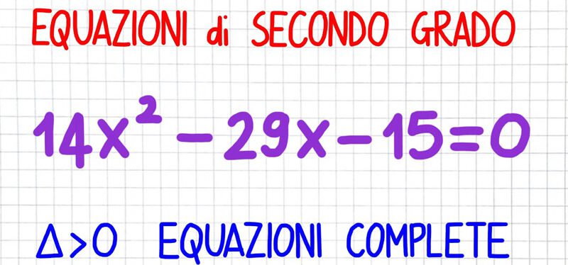Immagine Equazioni di Secondo Grado